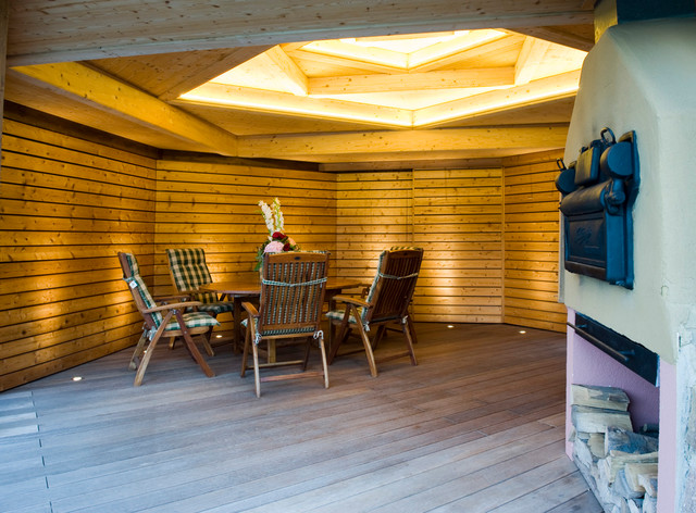 Aussenpavillion mit Sauna deck