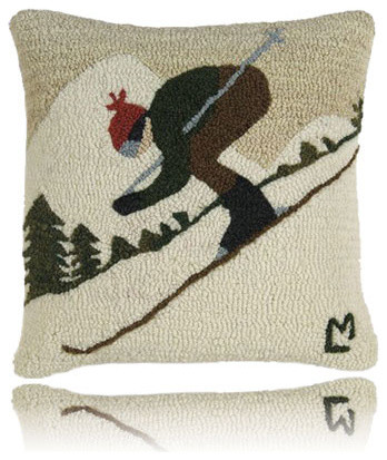 Downhill Skier Pillow