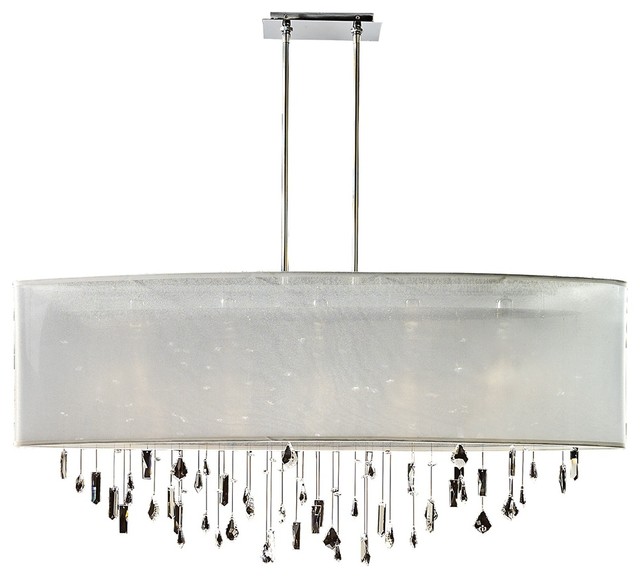 Contemporary Lifestyles Crystal and White 45" Wide Pendant Chandelier