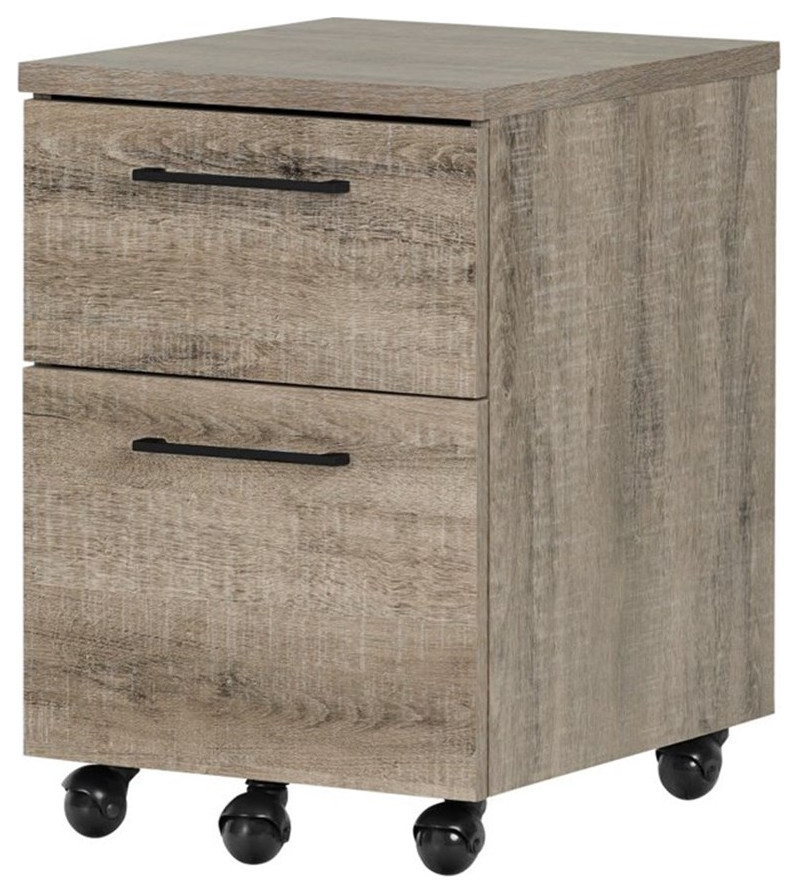 South Shore Munich 2 Drawer File in Weathered Oak Farmhouse