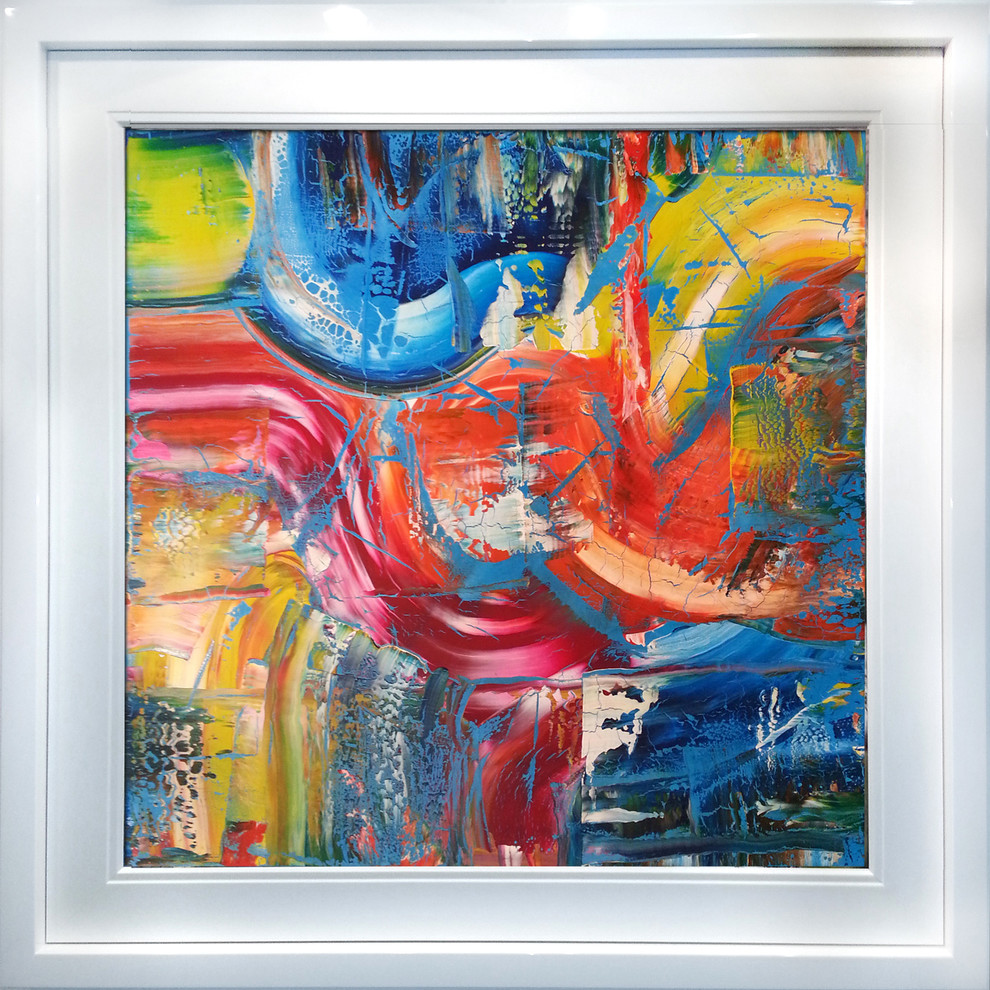 Martin Bush Artist Paintings title: "Summer Buzz" 50 X 50 inches with frame