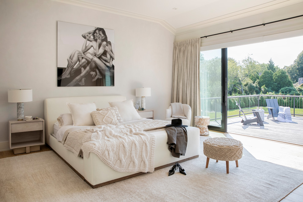 Trendy bedroom photo in New York