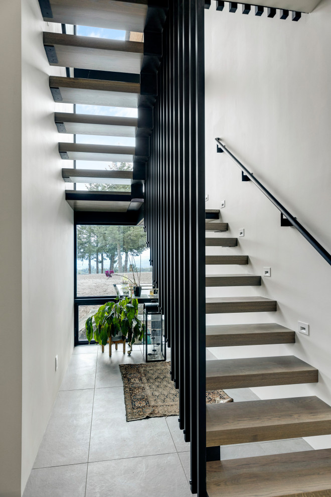 Inspiration for a contemporary staircase in Portland.