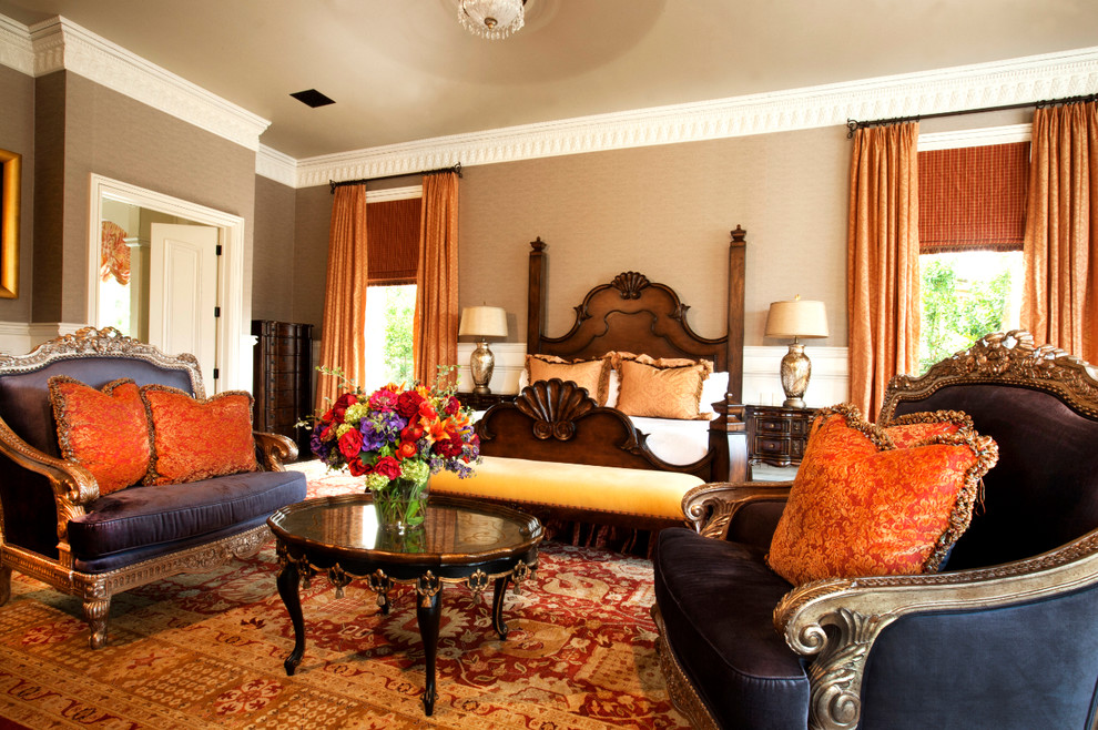 Design ideas for an eclectic bedroom in Phoenix with beige walls.