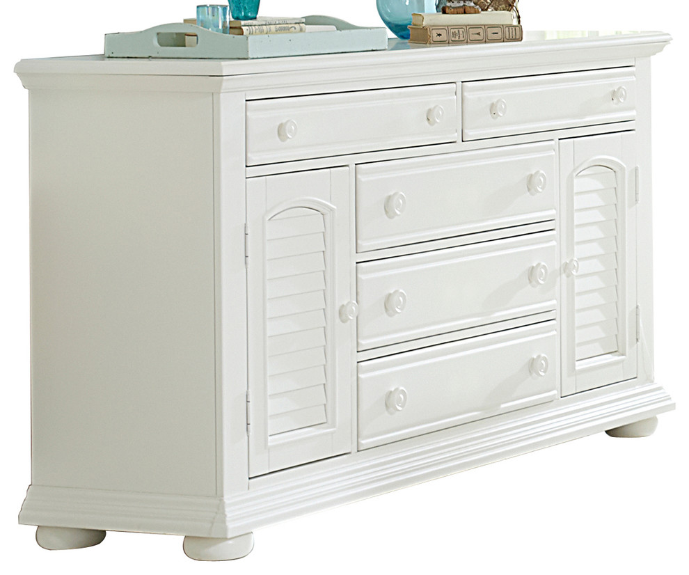 Liberty Furniture Summer House 5 Drawer Dresser, Oyster White