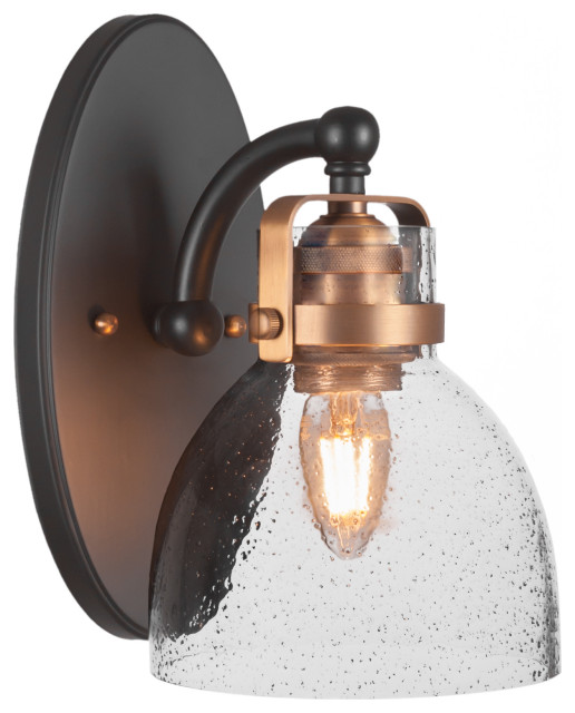 Easton 1 Light Wall Sconce In Matte Black & Brass (1931MBBR4119