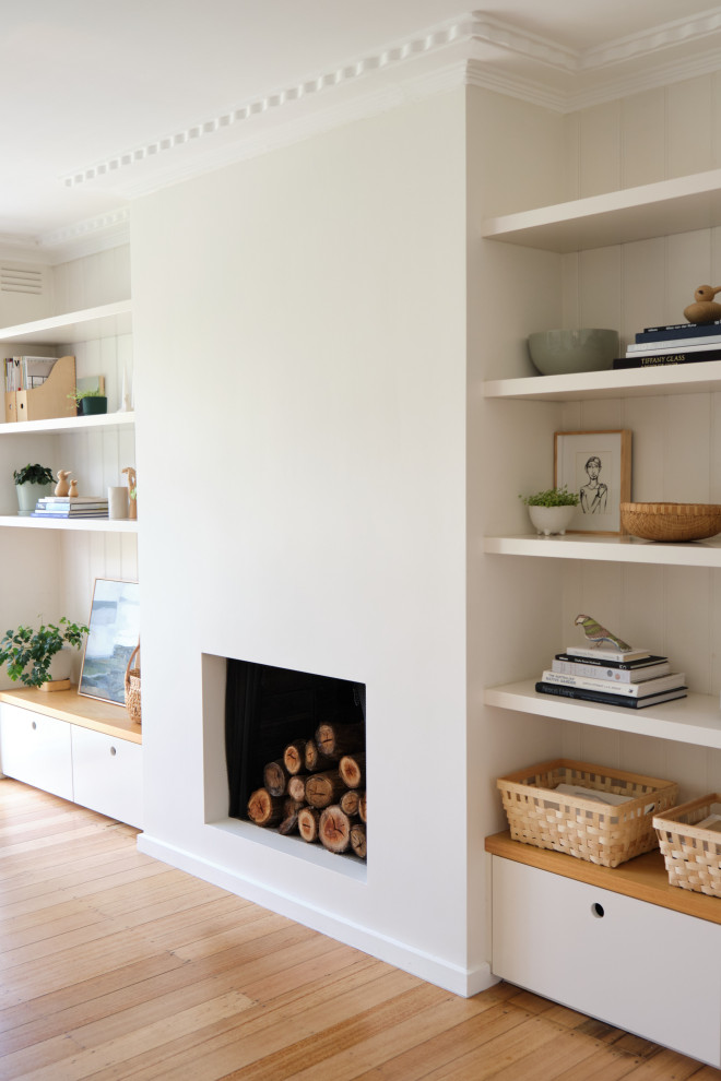 Design ideas for a contemporary living room in Melbourne.