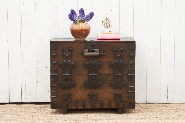 Image showcasing Antique Korean Metal & Wood Cabinet - Asian - Accent Chests And ...