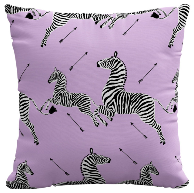 Red from Scalamandre by Cloth & Company 20" Decorative Pillow, Zebras Lilac