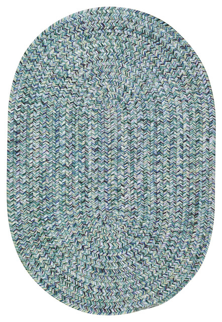 Sea Pottery Braided Oval Rug, Blue