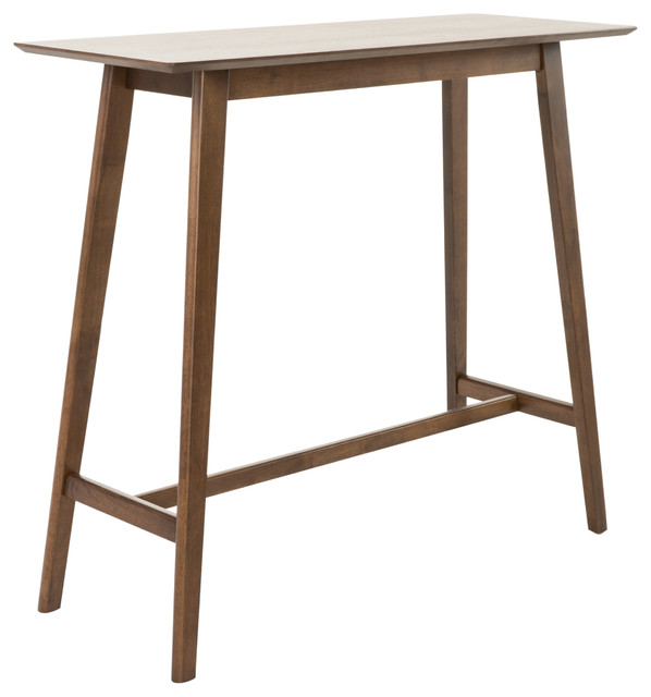 Margaret Natural Walnut Finish Wood Bar Table Midcentury Dining Margaret Natural Walnut Finish Wood Bar Table