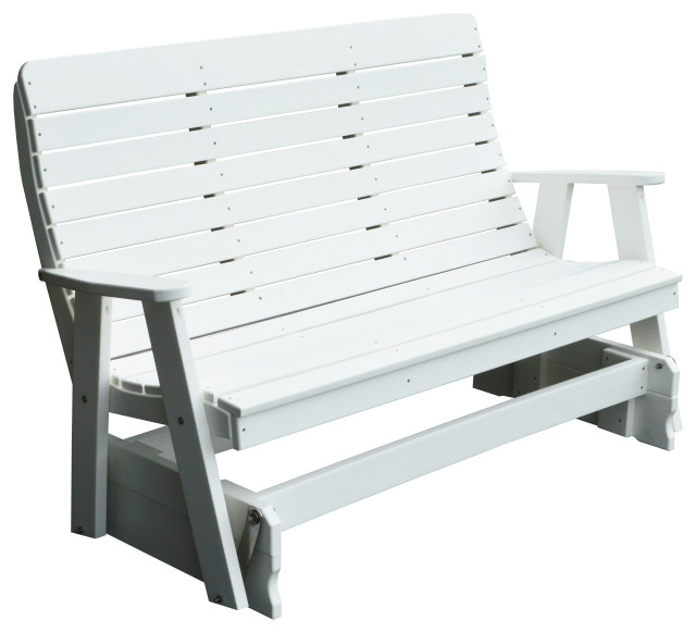 Poly Winston Glider, 4 Foot Contemporary Outdoor Gliders by