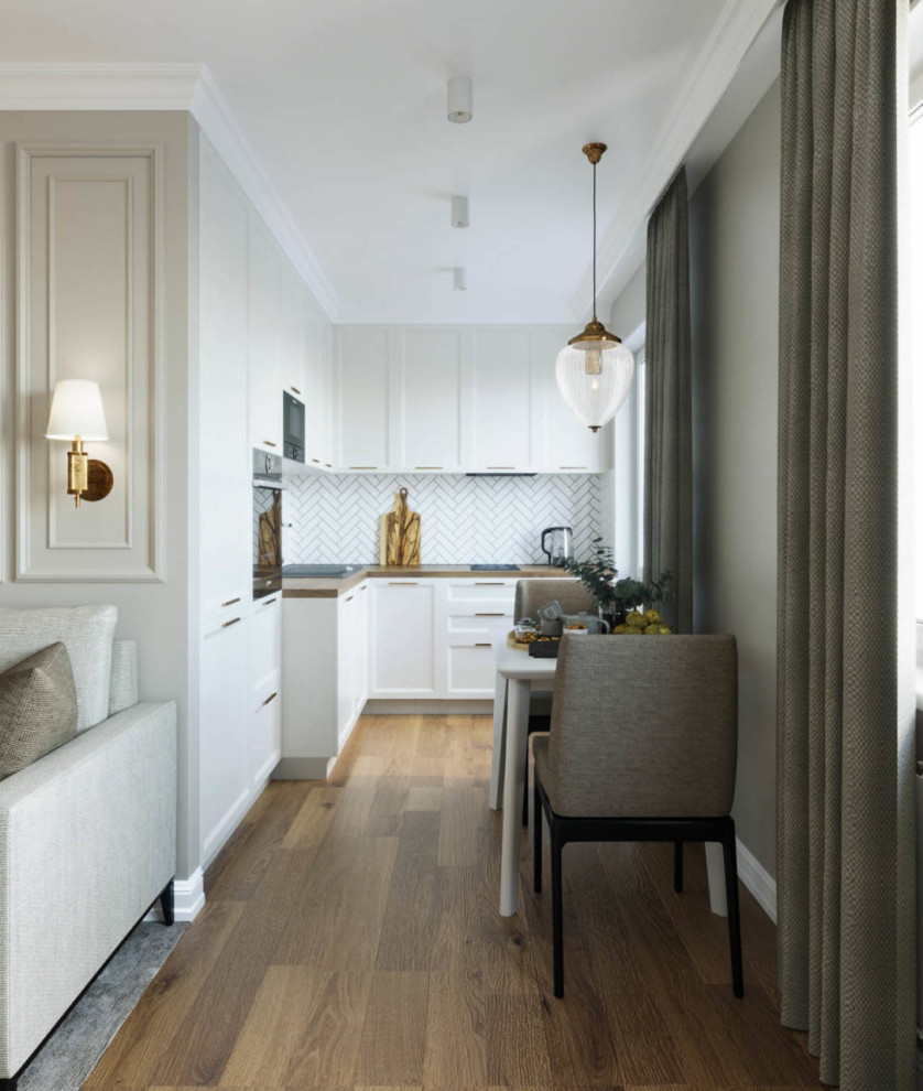 Design apartment in Krasnoyarsk 37 m² in neoclassical style