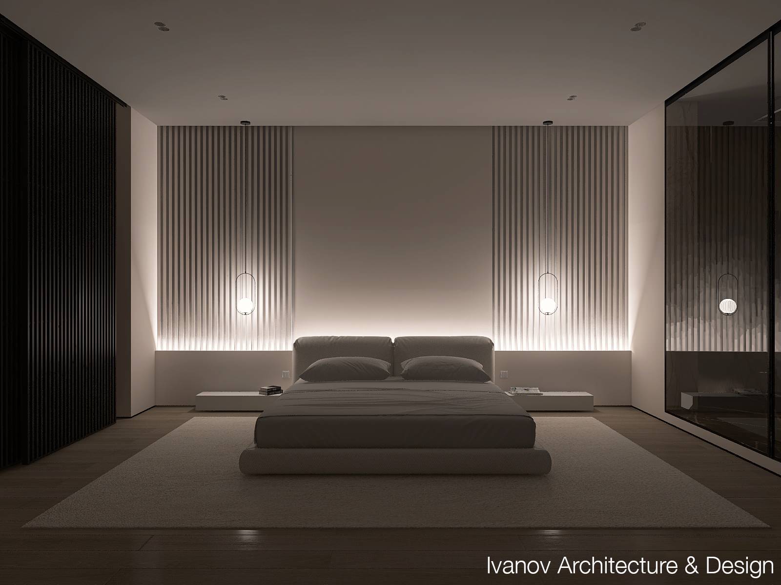 Спальня вид на кровать ночь темно.png