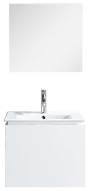 Fine Fixtures Lexington Vanity With Medicine Cabinet, White, 24"
