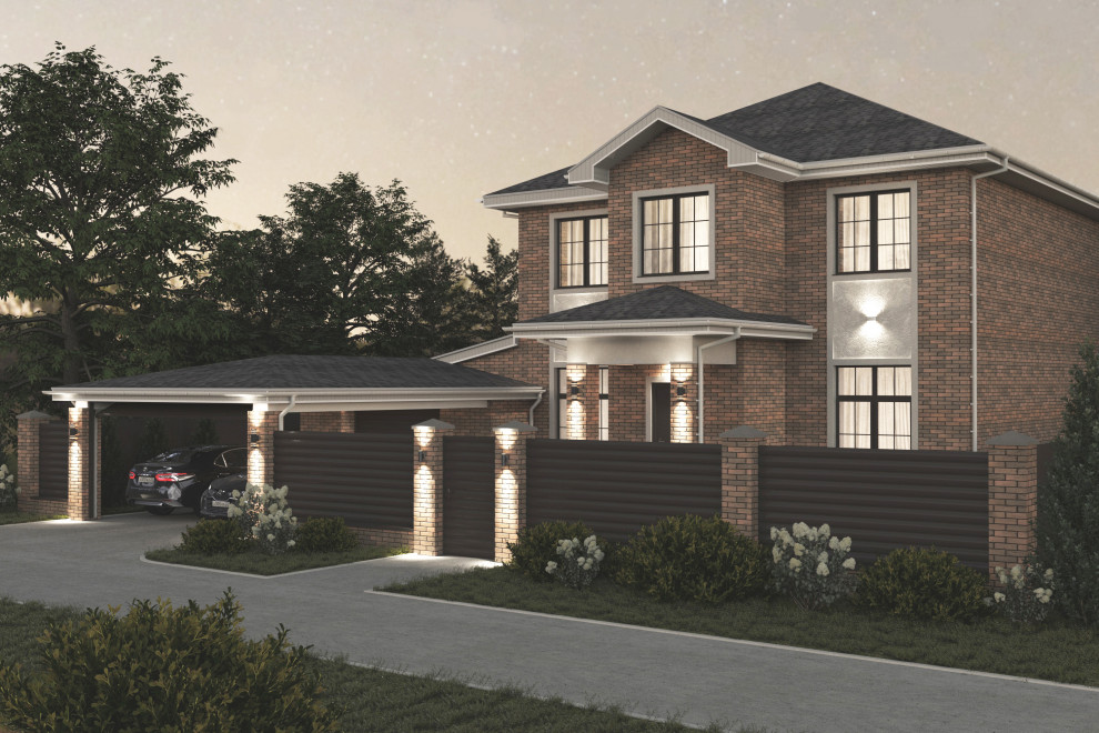 Реновация коттеджа (фасады, пристрой гаража и сауны с верандой, наружный свет)