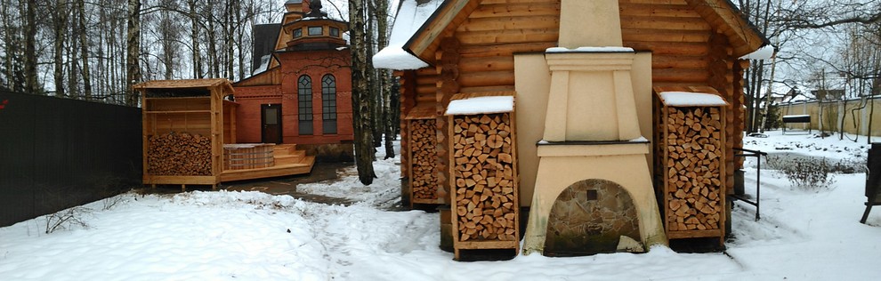 Терраса из лиственницы, баня