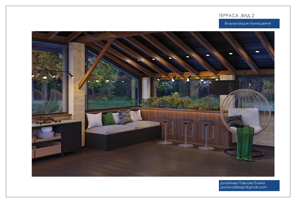 Терраса в частном доме. Дмитров