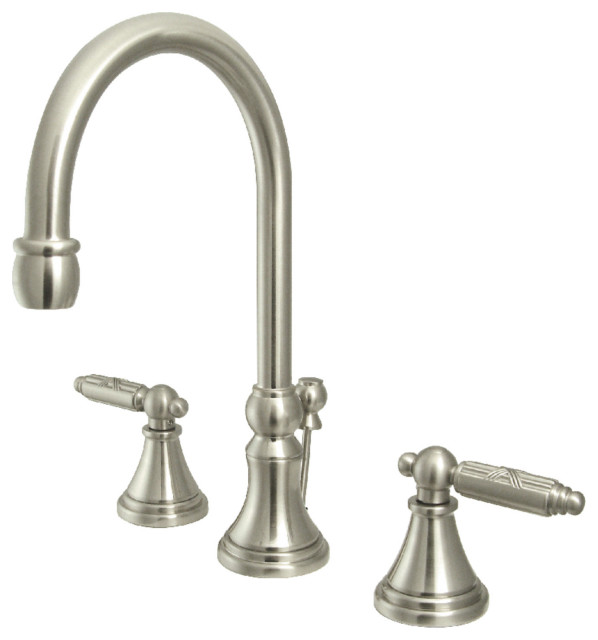 Fauceture Widespread Bathroom Faucet With Brass PopUp Traditional Bathroom Sink Faucets