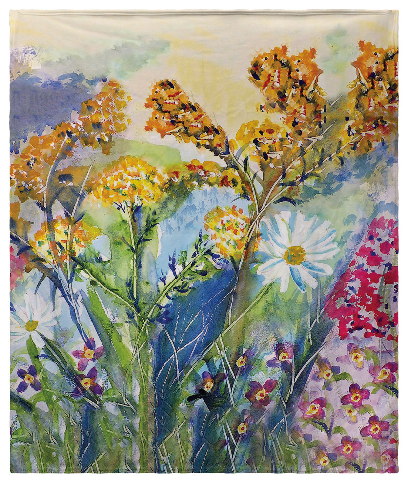 Betsy Drake Wildflowers Fleece Blanket
