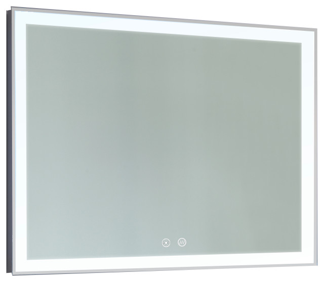 Stellar Stainless Steel Framed Dimmable LED Mirror with Defogger, 20"x30"x1.75"