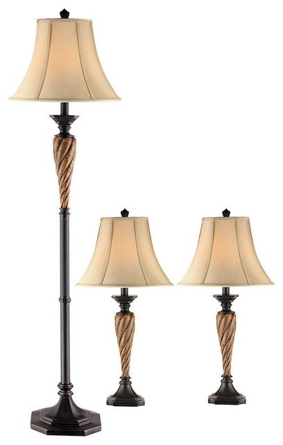 Stein World Lorenzo Lamp Set - Two Table Lamps And One Floor Lamp