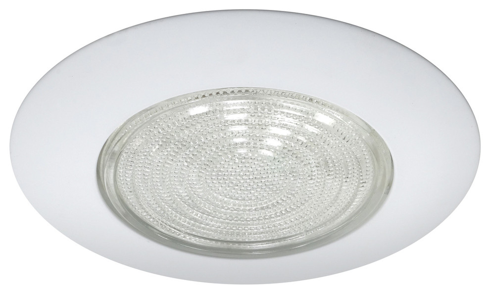 9 In White Recessed Ceiling Light Square Trim With Glass Albalite Lens