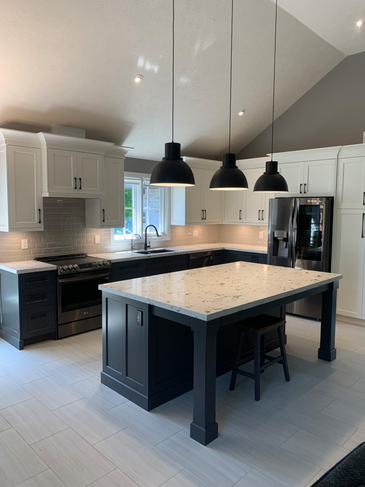 Home design - large transitional home design idea