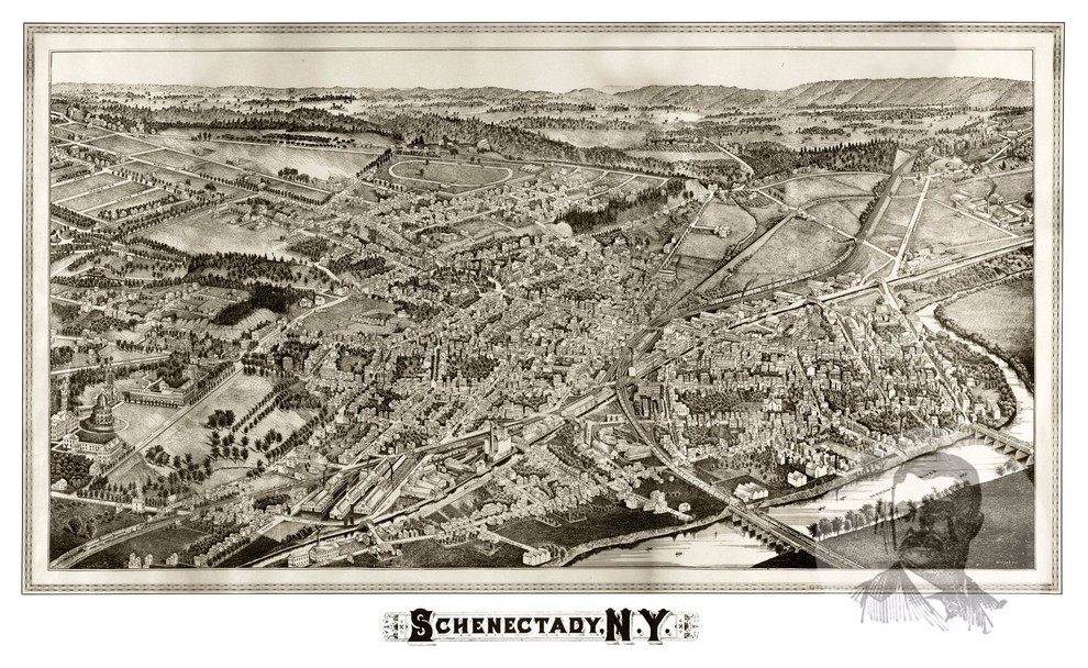 Historic Schenectady, NY Map 1882, Vintage New York Art Print Decor, 12