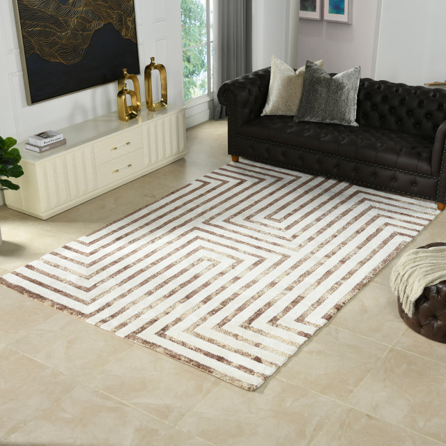 Maya Meander Cashmere Area Turkish Rug Contemporary Area Rugs by