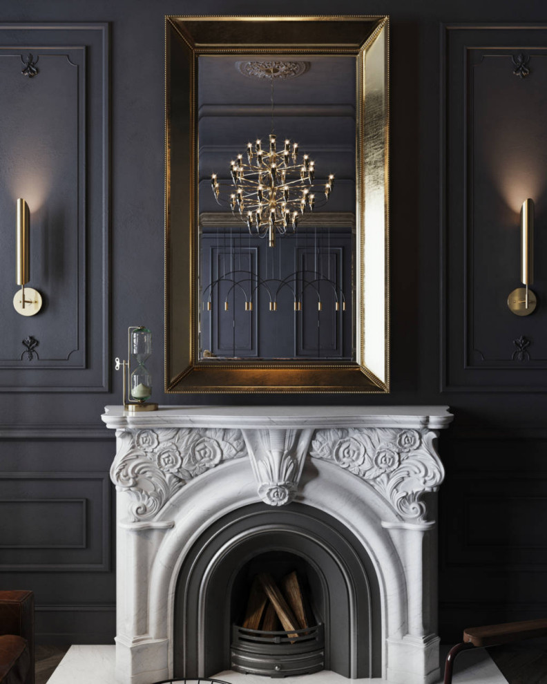 Black interior for a bachelor in St. Petersburg, 75m2