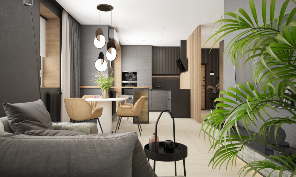 Дизайн интерьера однокомнатной квартиры ЖК Онега