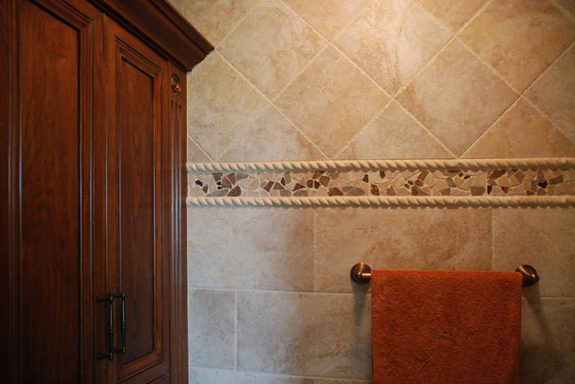 Mosaic Tile Trim Contemporary Bathroom Cleveland By