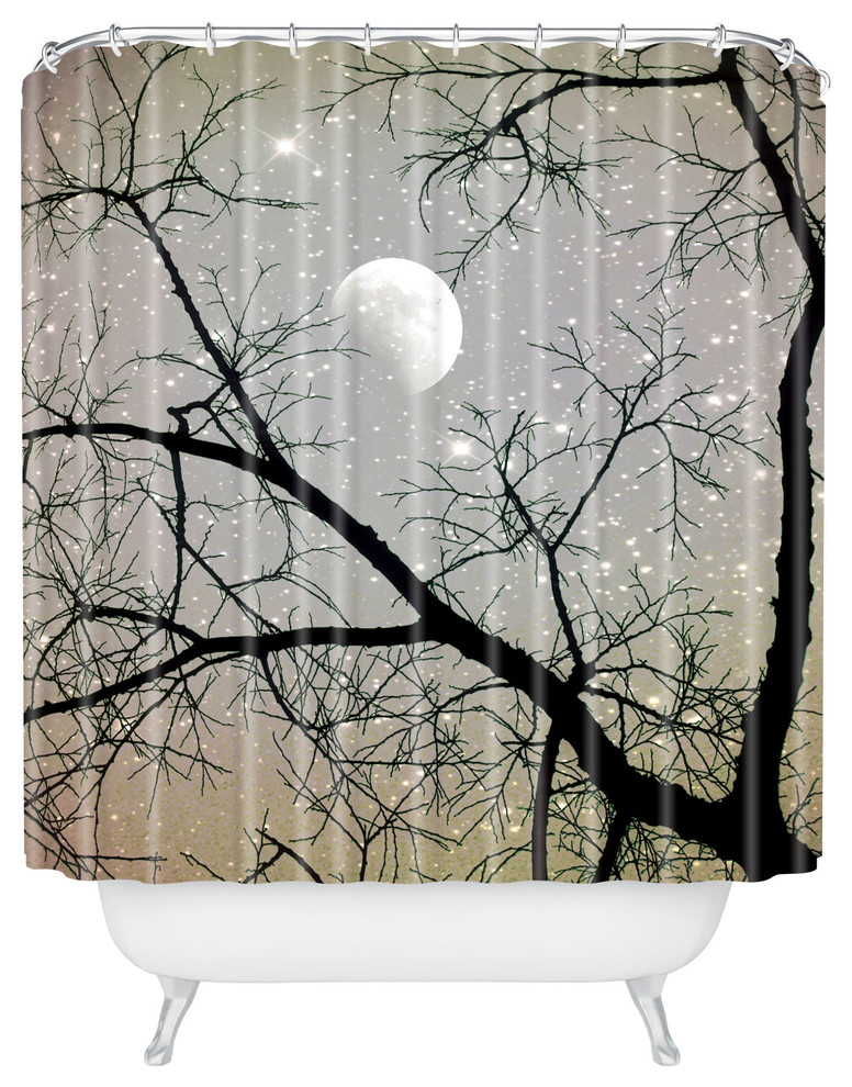 Shannon Clark Silver Sky Shower Curtain