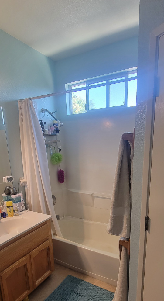 Small Bathroom Remodel with Aqua Tiles