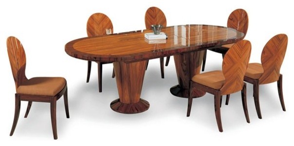 Global Furniture - 7 Piece Extension Oval Dining Table Set in Kokuten - D92-DT-7