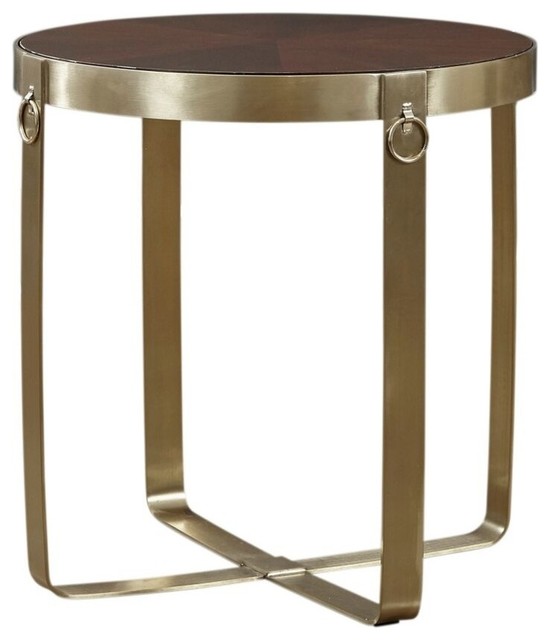 Lazzaro Leather Options Round End Table Gold Contemporary Side Lazzaro Leather Options Round End Table Gold Contemporary Side Tables And By Inc