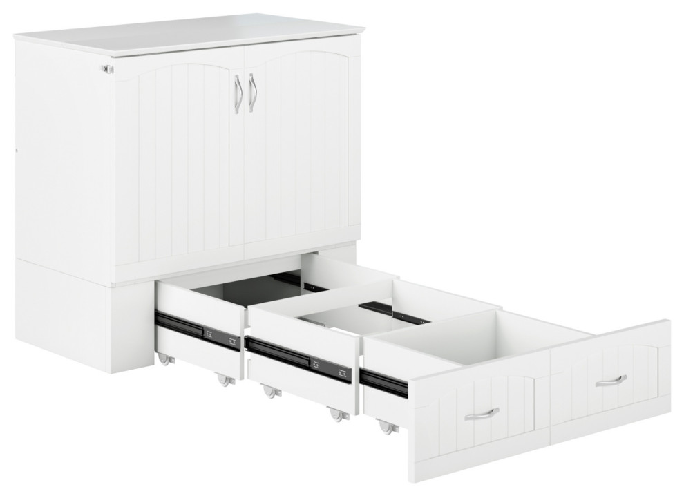 Southampton Murphy Bed Chest Twin Extra Long White With Charging Station