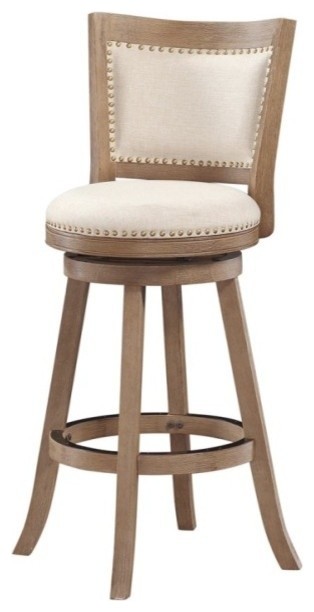 Melrose Counter Stool, Driftwood Wire-Brush and Ivory, 43.5"
