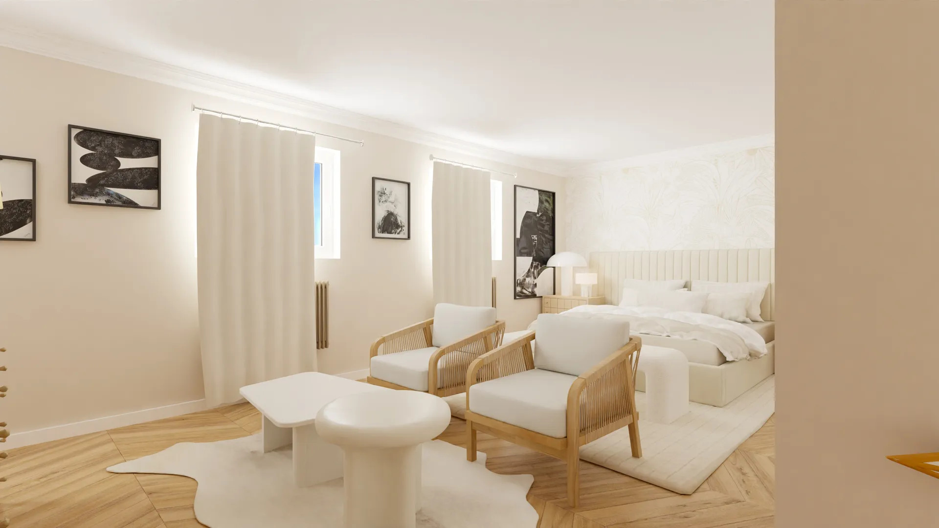 Rénovation complète, réunification de plusieurs appartements d'un petit immeuble