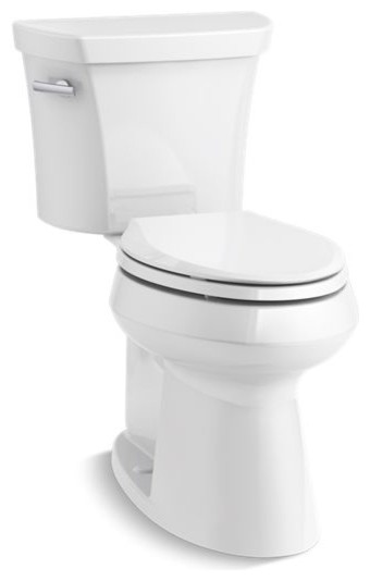 Kohler Highline 2-Piece Elongated 1.28 GPF Toilet w/ Left-Hand Lever, White