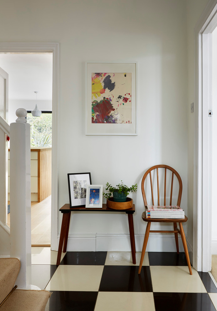 Inspiration for a country entry hall in Wiltshire with white walls.