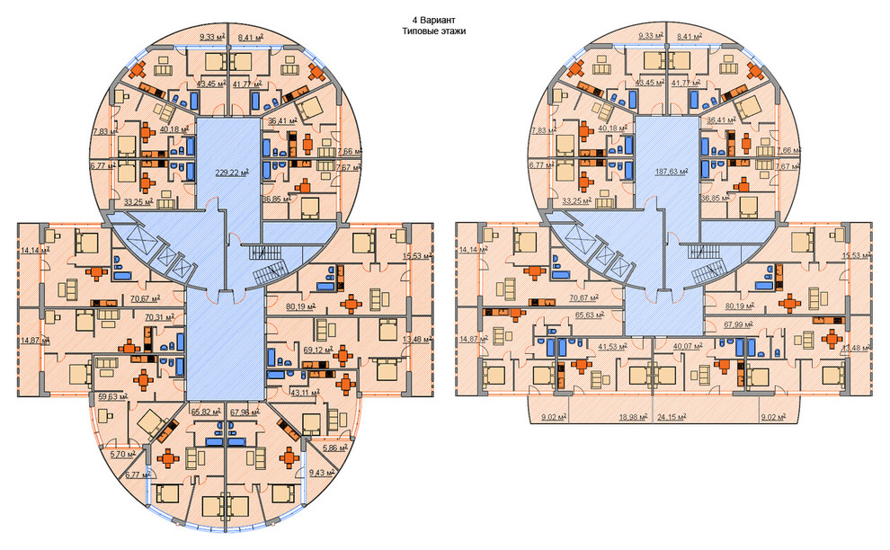Вариантная разработка Многоэтажного жилого дома 20 000 кв.м.