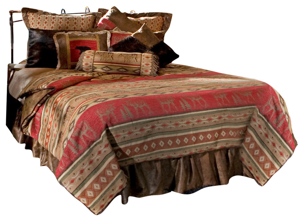 Adirondack Bear and Moose Cabin Comforter Bedding Set, Twin