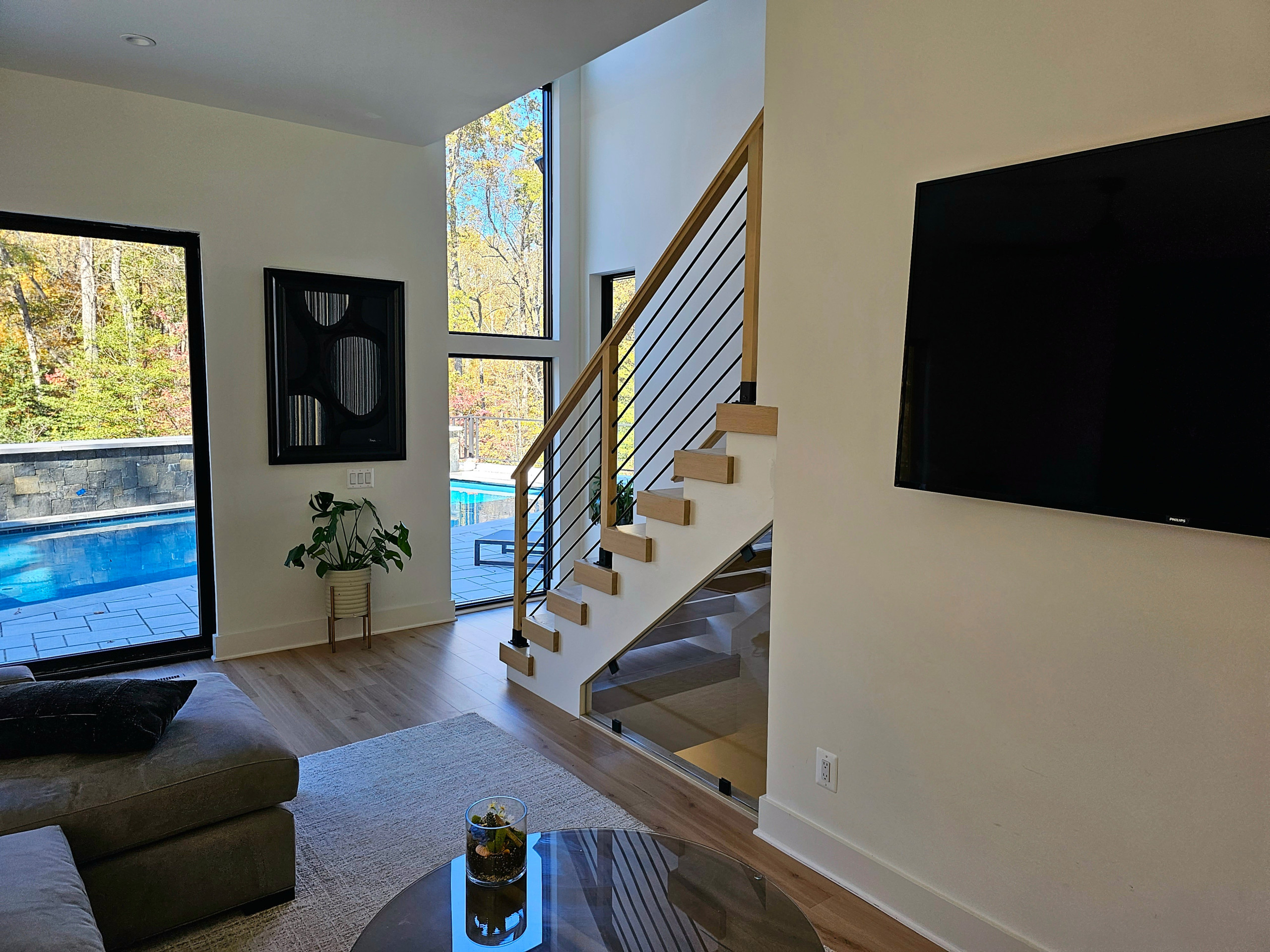 111_Open-Rise Stair with a Stunning Pool View, Great Falls, VA 22066