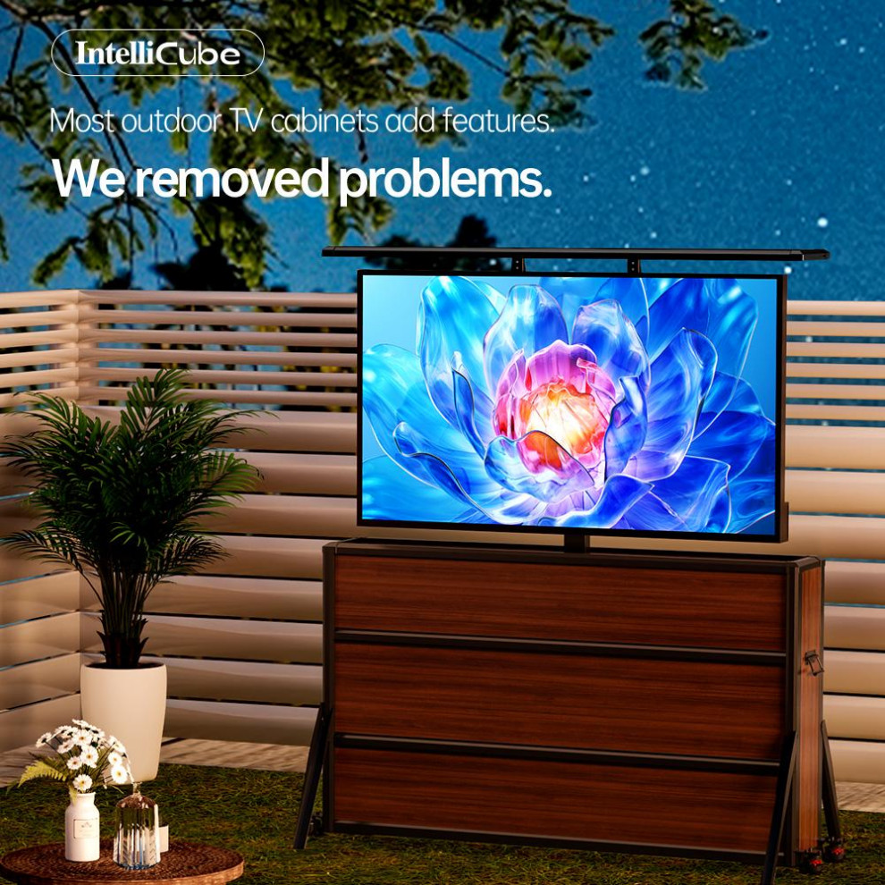 Intellicube Outdoor lift TV Cabinet 8 Unique Advantage Solutions