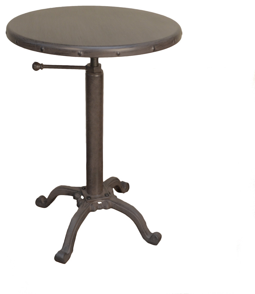 Adjustabel Metal Accent Table, Industrial