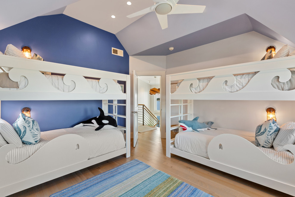 Whole Home - Falmouth, MA - Coastal bunk room with custom built-in beds and vaulted ceiling – Falmouth, MA