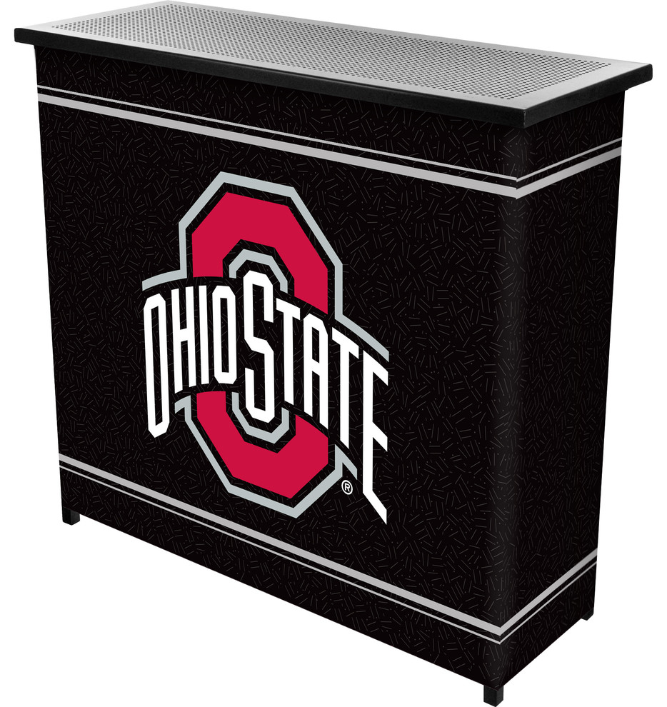Portable Bar - Ohio State University Logo Black Collapsible Home Bar