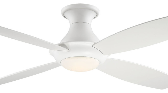 Bayview Led Hugger Ceiling Fan White Finish White Contemporary